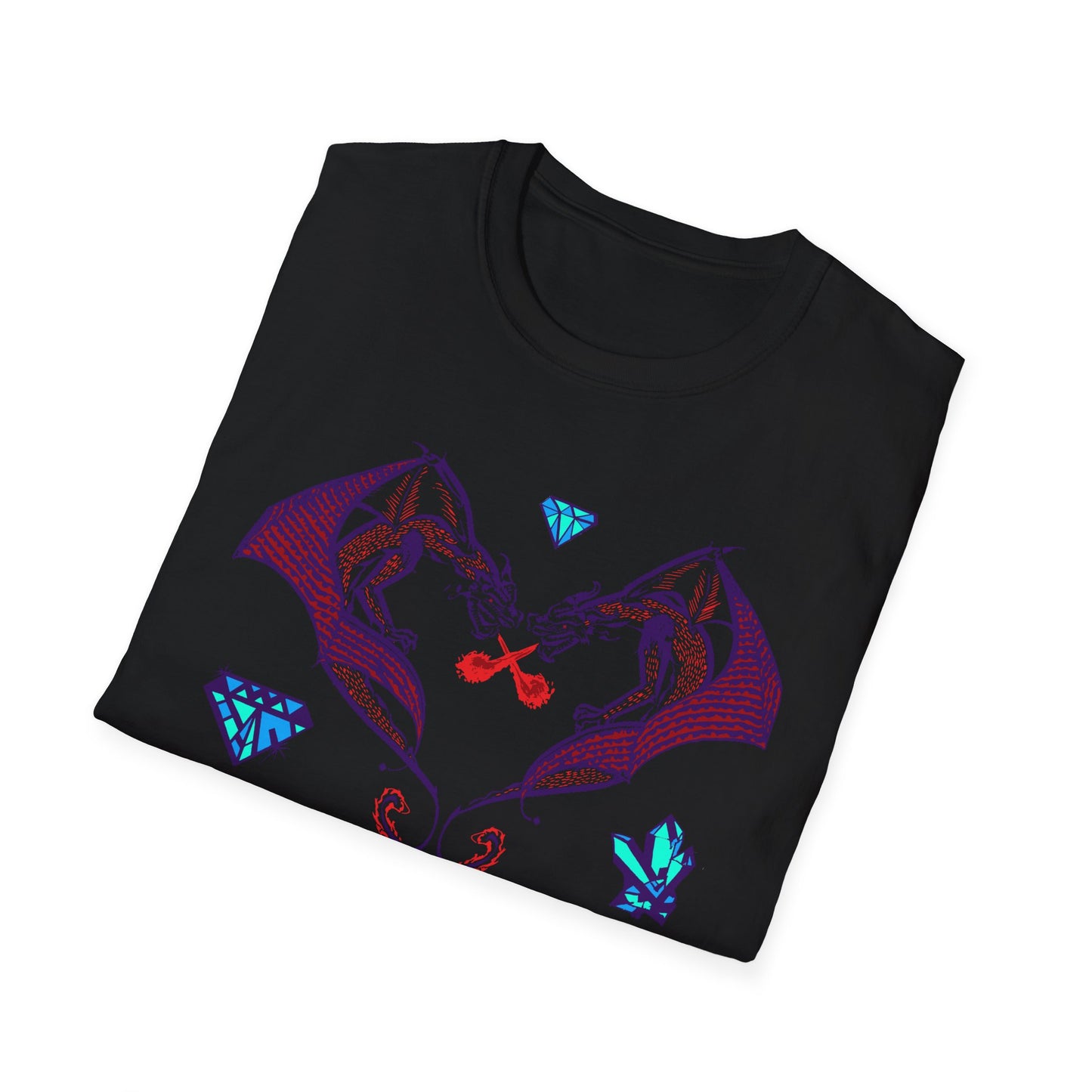 TWIN DRAGON HEART - OUR DEEPEST FEARS ARE LIKE DRAGONS GUARDING OUR DEEPEST TREASURES T-shirt
