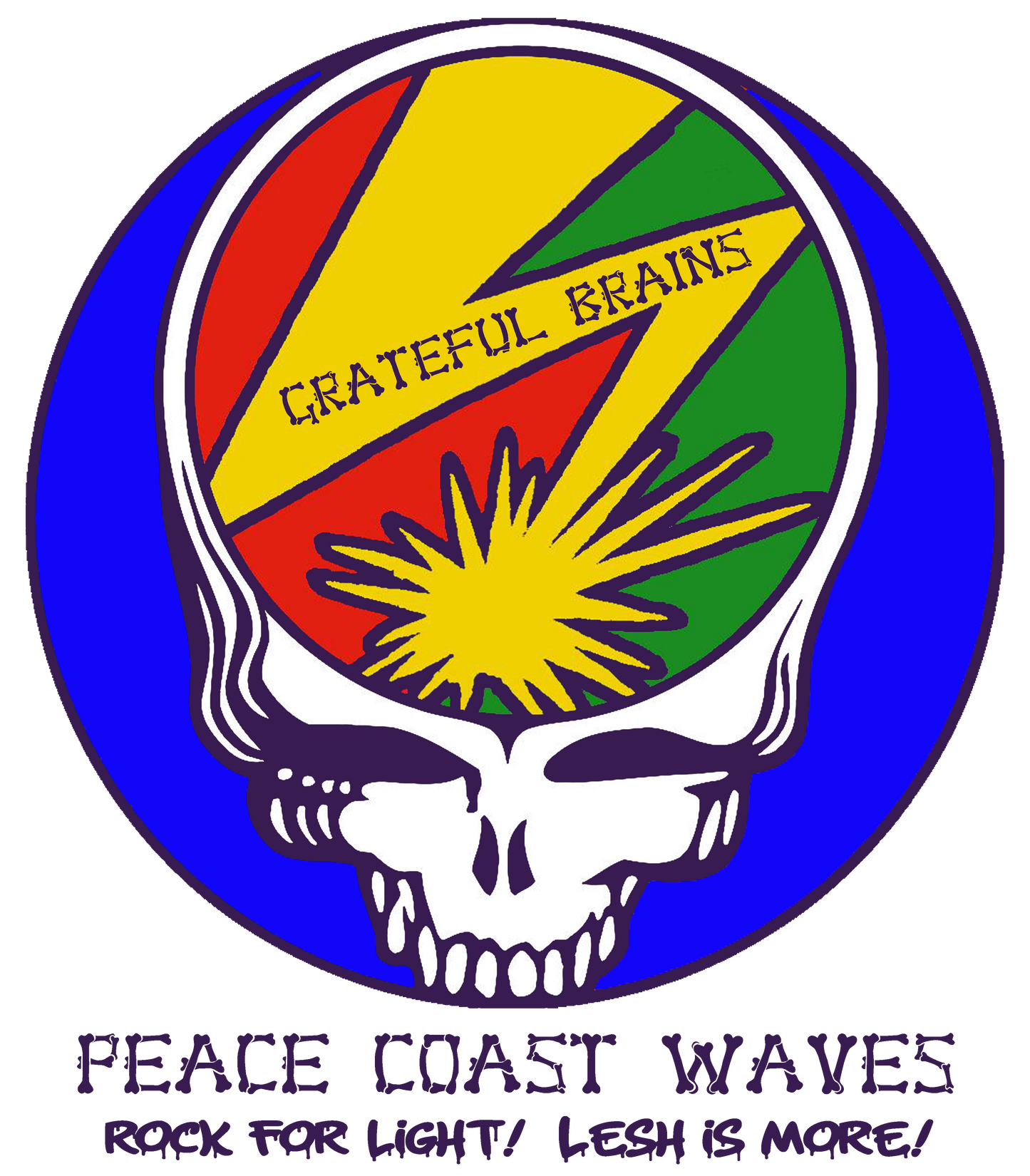 GRATEFUL BRAINS STEALY Steal Your Face Rock For Light Tshirt - GD / Bad Brains