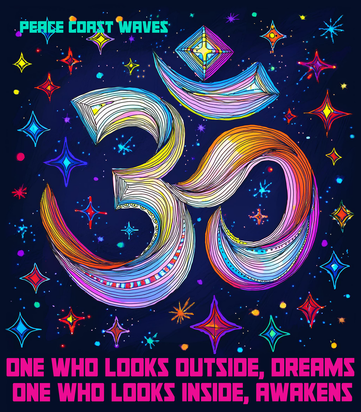 OM - Look Inside, Awaken T-shirt. One Who Looks Outside, Dreams. One Who Looks Inside, Awakens.