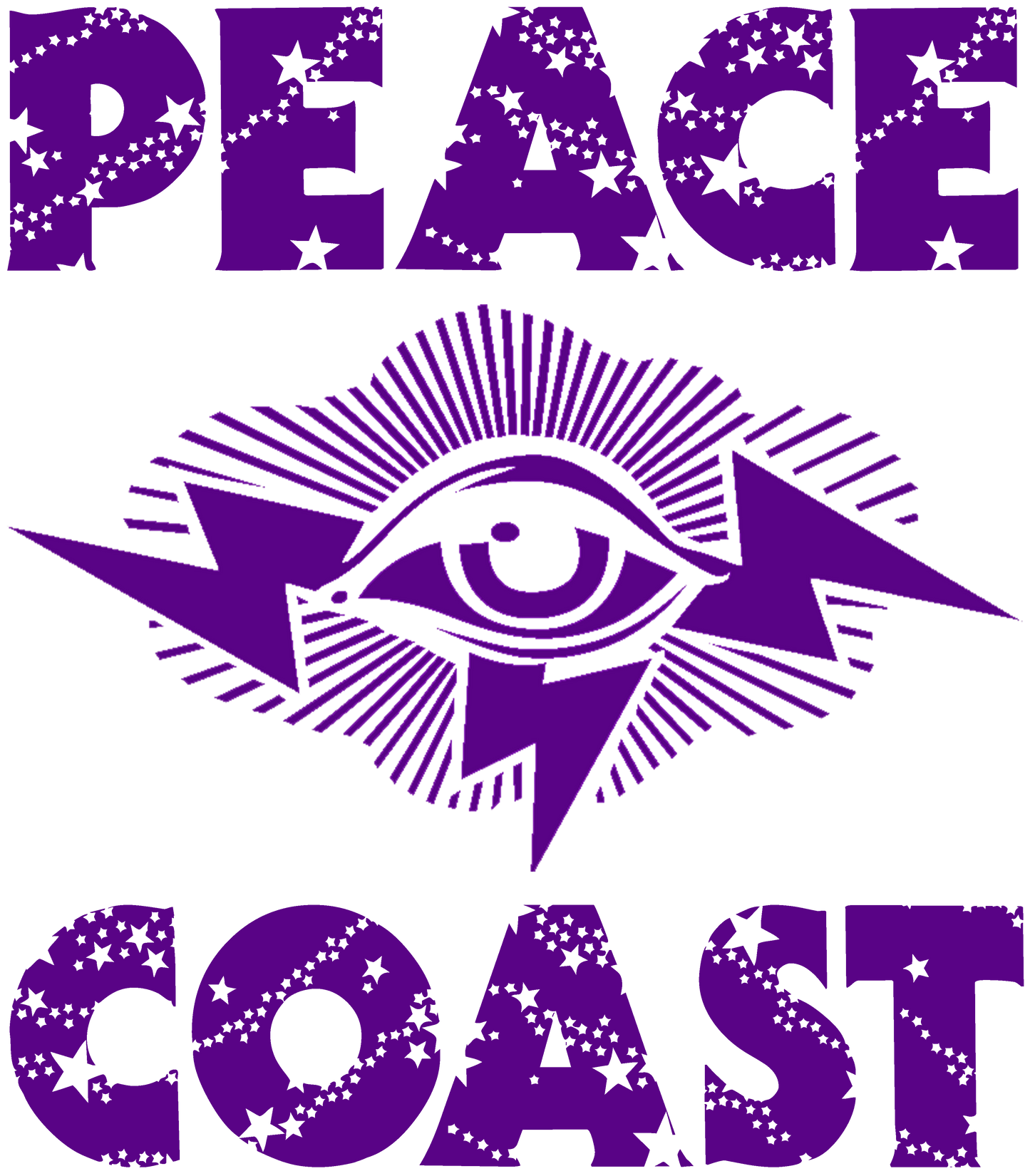 PEACE COAST LOGOS EYE Lightning Energy + Third Eye Consciousness STARS