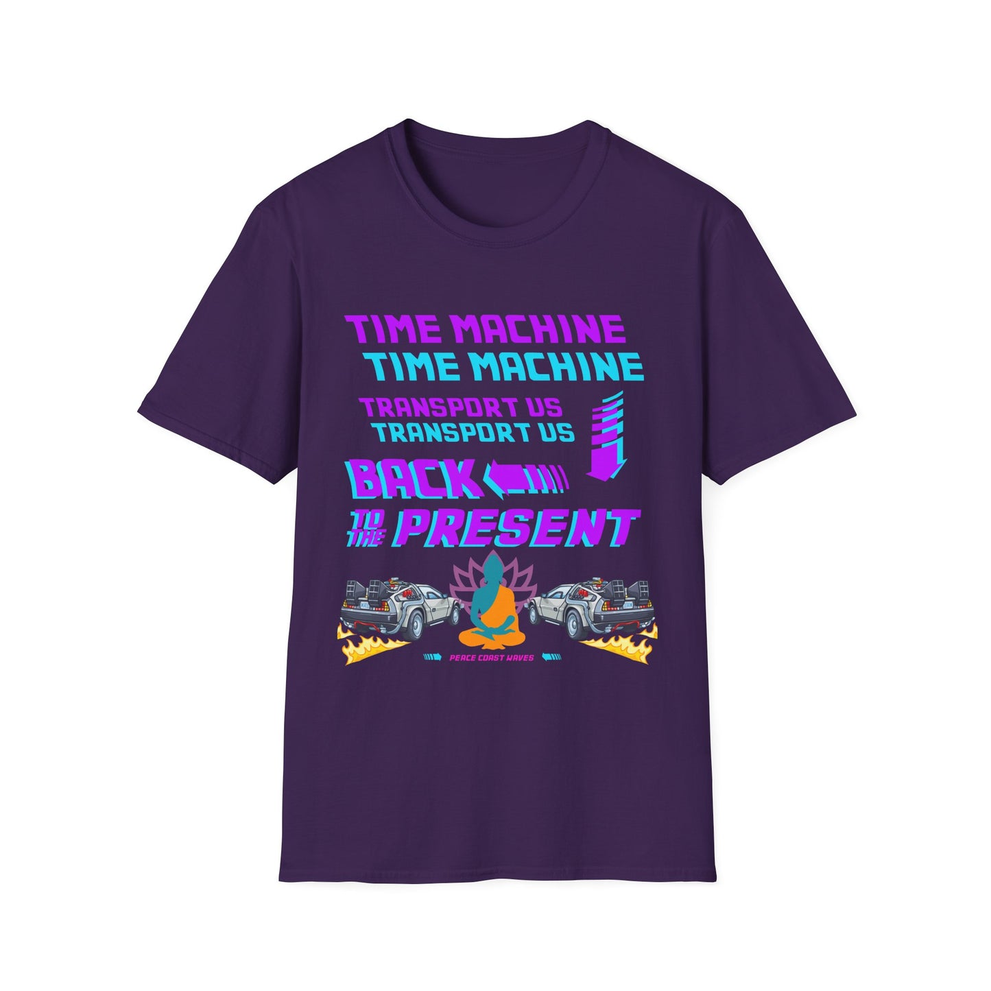 Back to the Present - Time Machine transport us... Mcfly Buddha Tshirt