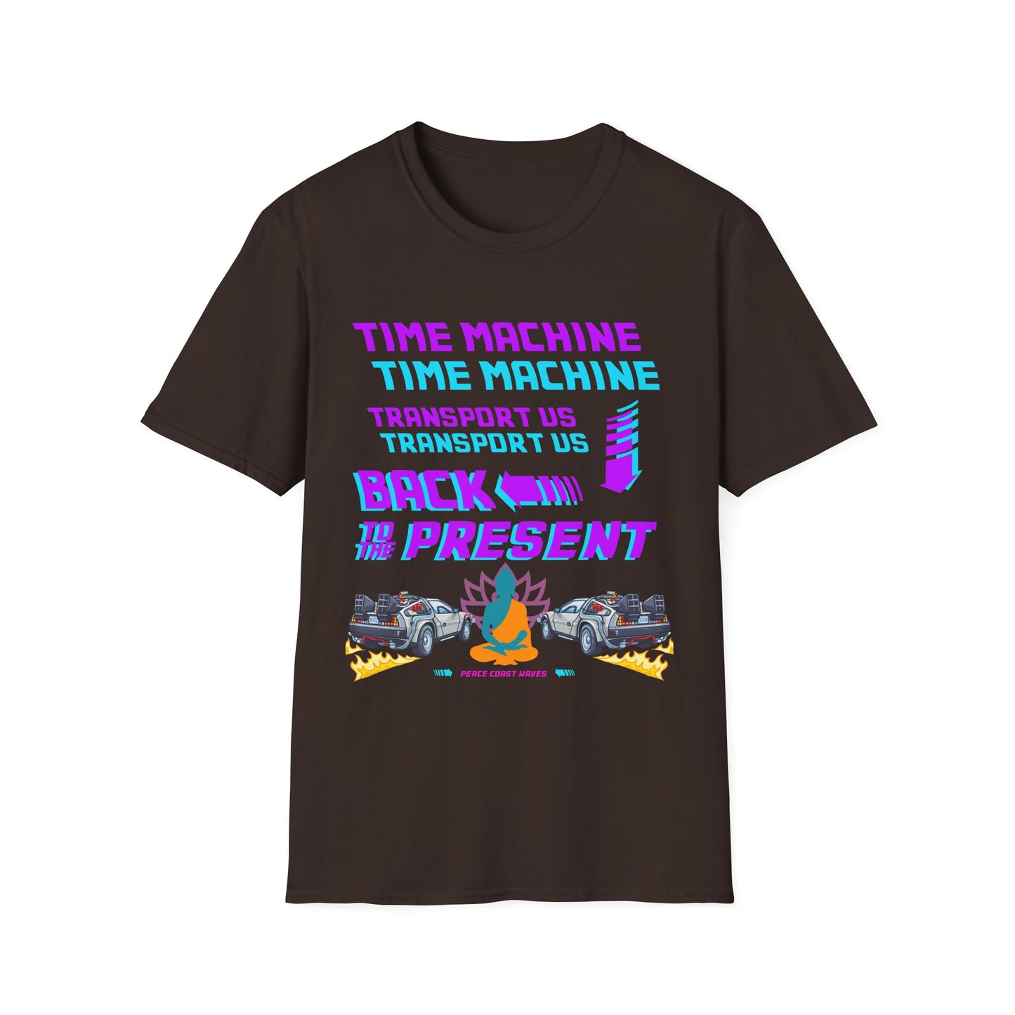 Back to the Present - Time Machine transport us... Mcfly Buddha Tshirt