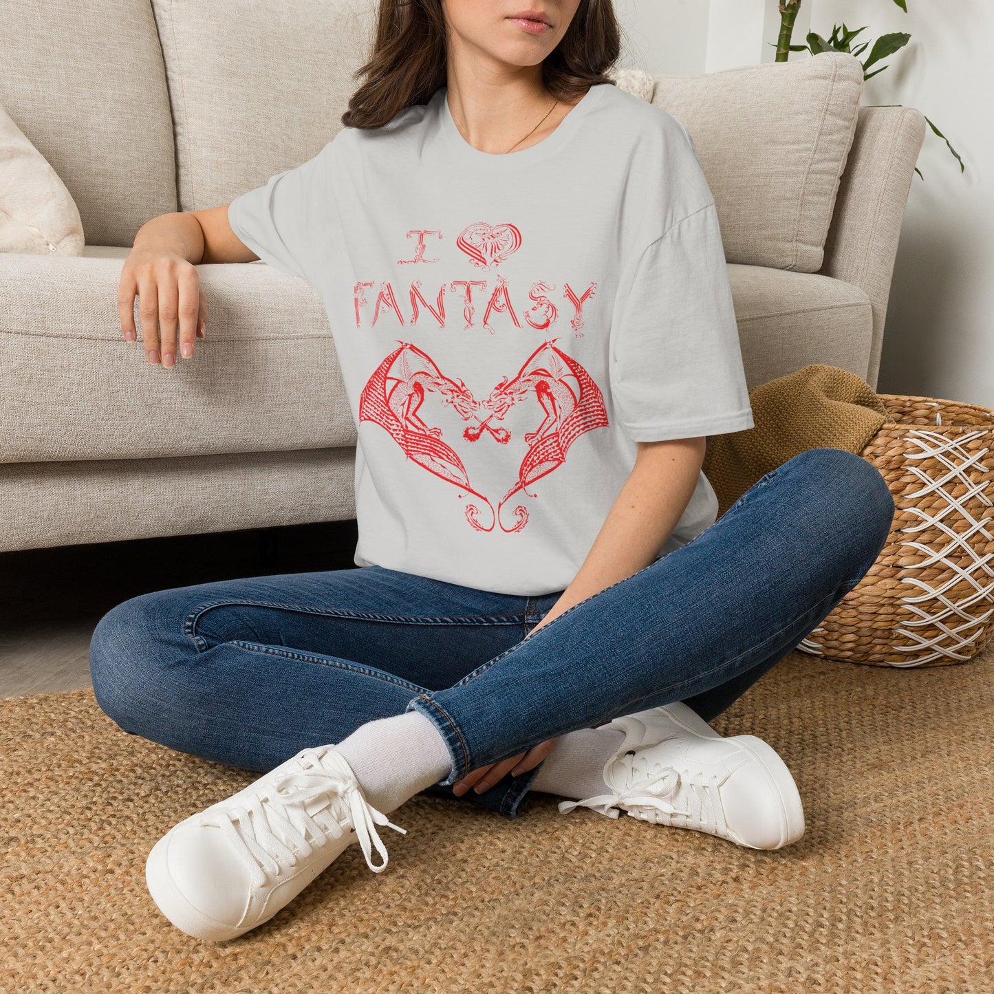 I Love Fantasy - Twin Baby Dragon Heart! T shirt - NEFF edition lol