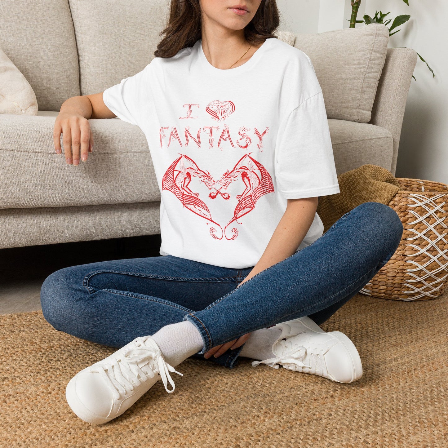 I Love Fantasy - Twin Baby Dragon Heart! T shirt - NEFF edition lol