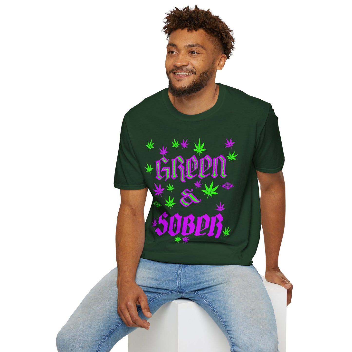 GREEN & SOBER LIFE T - WE LOVE U MJ