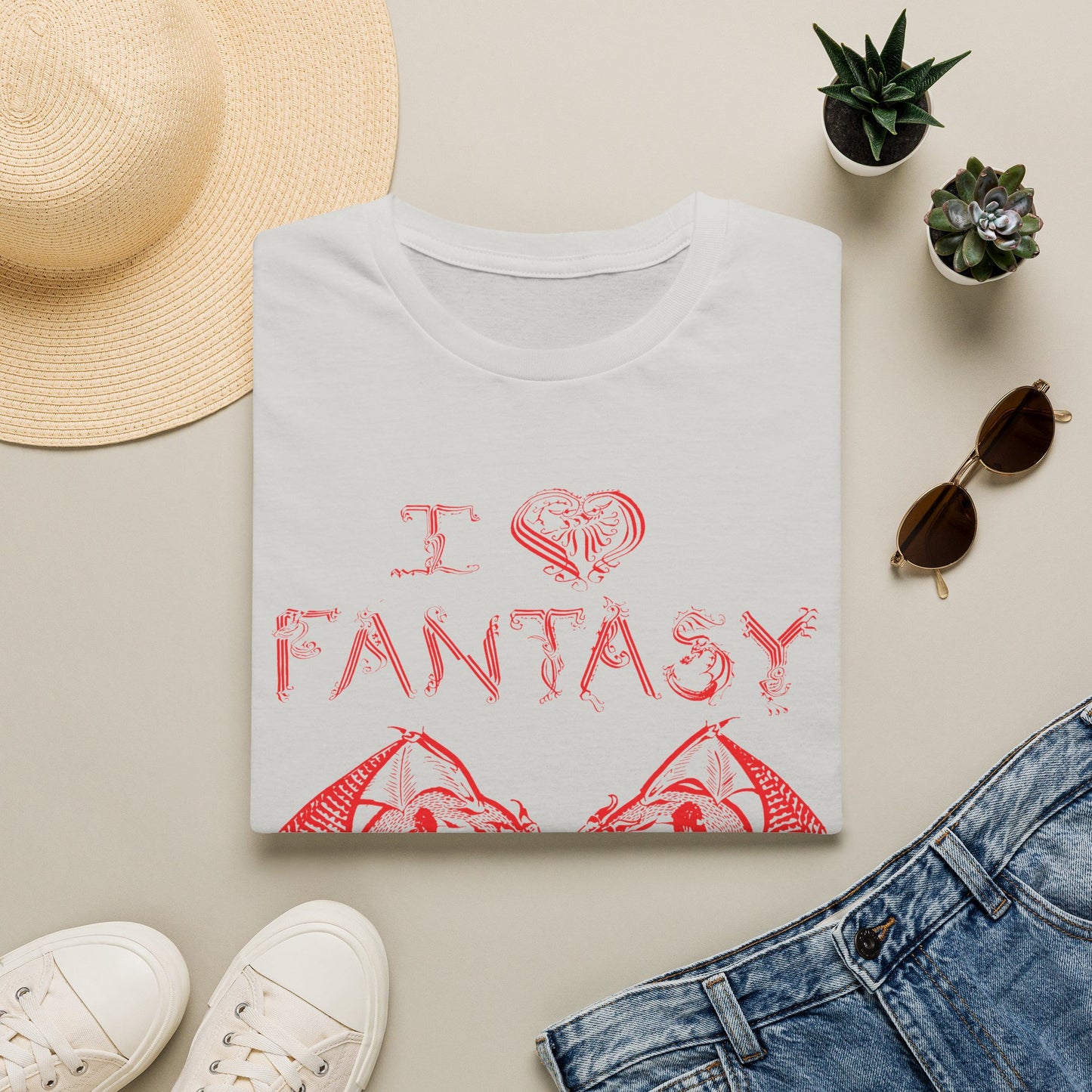 I Love Fantasy - Twin Baby Dragon Heart! T shirt - NEFF edition lol
